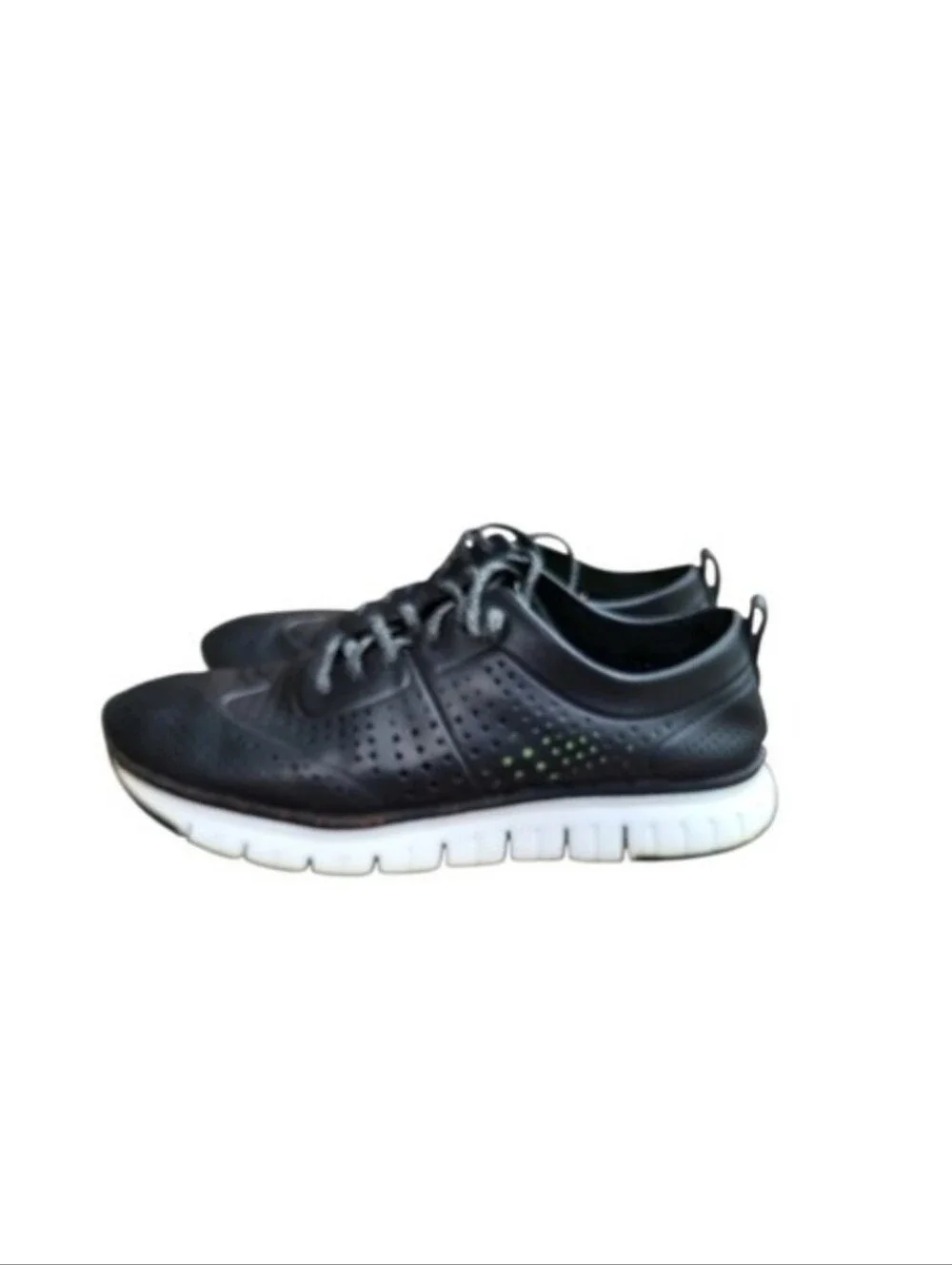 Cole Haan Zerogrand Leather Laser Cut Black Casual Sneaker Loafer Shoe Men 11.5